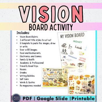 New Year 2023 Creating Vision Boards, Goal Setting | TPT