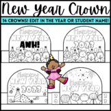 Happy New Year Crown Hat Craft - Editable