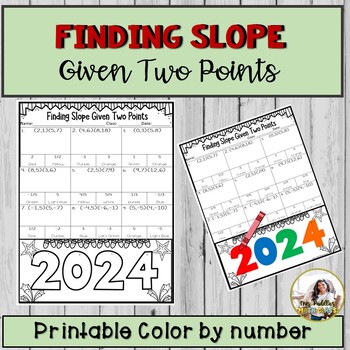 Preview of New Year 2024 Finding Slope Given Two Point Color by Number Activity