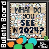 New Year 2024 Glasses Bulletin Board with Goal Setting