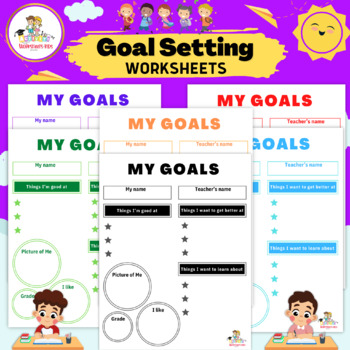 Preview of New Year 2023 Goal Setting Worksheet I Student-led Goal Templates & Worksheets