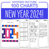 New Year 2024 Hundred Charts Math Mystery Picture: Place v