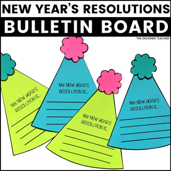Preview of New Year 2024 January Bulletin Board & Door Decor New Year's Resolutions Craft