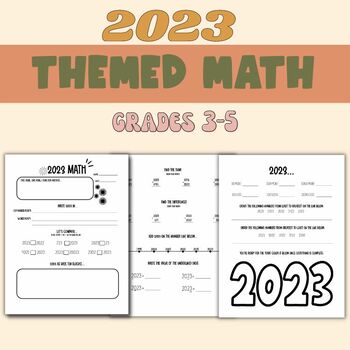 Preview of New Year 2023 Themed Math Worksheets