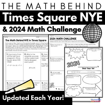Preview of New Year 2024 Math Worksheets - Times Square