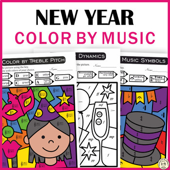 New Year 2024 Music Color By Code Sheets Music Coloring Worksheets   Original 8731661 1 