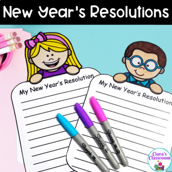 Preview of New Years 2024 - New Year's Resolutions NO PREP Writing Activity