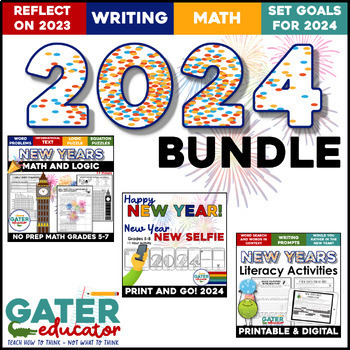 Preview of New Years 2024 Reading Comprehension |Literacy Centers | New Years Resolutions