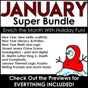 Preview of New Year 2024 Reading | January Activities | Winter Holiday ACTIVITIES  BUNDLE