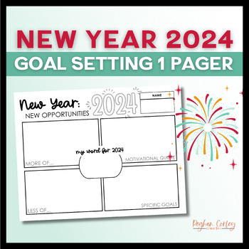 Preview of New Year 2024-New Years Resolution 2024 Activity -Middle School High School