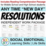 Any Time NEW DAY Resolutions | Social Emotional Learning |