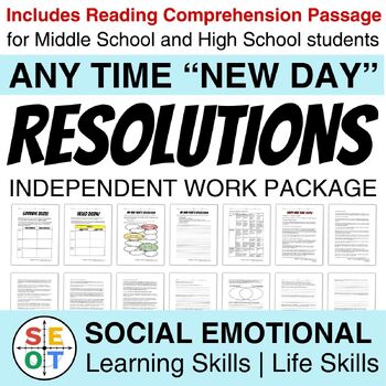Preview of Any Time NEW DAY Resolutions | Social Emotional Learning | Reading Comprehension