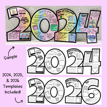 Preview of New Year 2024 About Me/Goals Poster