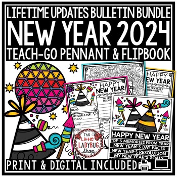 Preview of New Years 2024 One Word Resolutions Activities New Years 2024 Bulletin Board