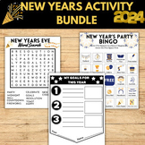 New Year 2024 Activity Pack Goal Setting Bingo Game Word Search