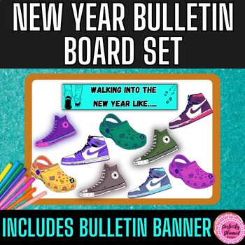 Preview of New Year 2024 | All About Me  | Crocs | Jordans | Converse | Bulletin Board Set