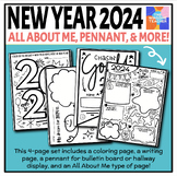 New Year 2024 All About Me, Pennant, & More - Winsome Teacher
