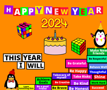 New Year Growth Mindset Posters  Happy New Year 2024 bulletin
