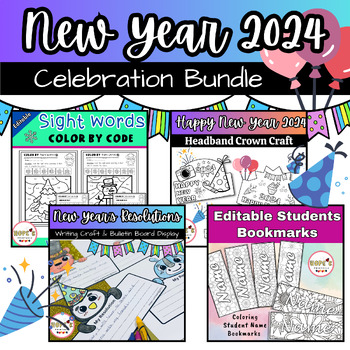 Preview of New Year 2024 Celebration Bundle| Happy New Year | back from winter break