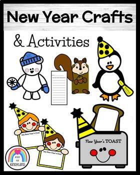 Preview of New Year 2024 Craft Activities, Prompts: Resolution, Recap, Goals, Memories