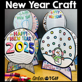 New Year Goals 2024 Craft | Winter Snow Globe Activity | J