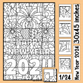 New Year 2024  Door Decor Bulletin Board Coloring Pages Co