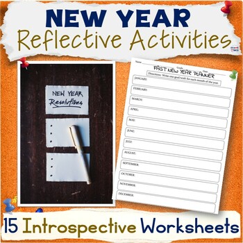 Preview of New Years 2024 Fun Activities, Middle School ELA Worksheets, Emergency Sub Plans