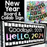 New Year 2024 Goal Setting Bulletin Board & Collaborative 