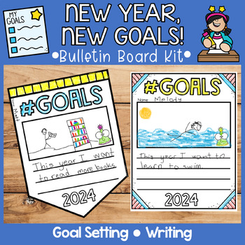 Preview of New Year 2024 Goals | Goal Setting | Resolutions | Bulletin Board Kit