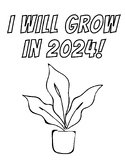 New Year 2024 Growth Mindset Coloring Pages with Positive 