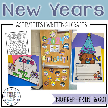 New Year 2024 Hat/Crown | Crafts | Writing | Activities | Door & Board ...