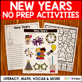 New Year 2024 No Prep Activities, Color by Code, Write the