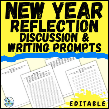 New Year 2024 Reflection Activity Discussion and Writing Prompt ...