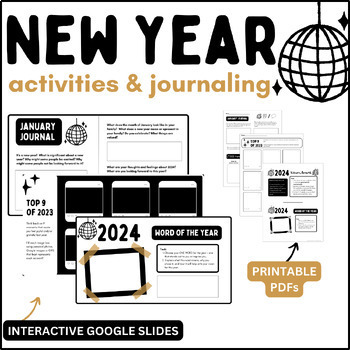 Preview of New Year 2024 | SEL Journal Prompts and Activities Middle School & High School