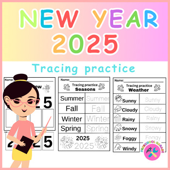 Preview of New Year 2024 Tracing Worksheets