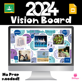 Preview of New Year 2024 Vision Board Interest Themed, New Year Vision Board