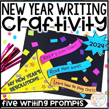 Preview of New Year 2024 Writing Craftivity- January Writing Craft Kindergarten & 1st Grade