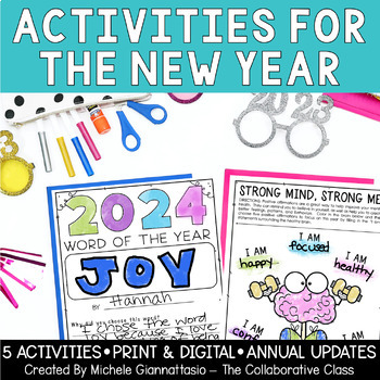 Preview of New Year Activities for 2024 | Word of the Year | Print + Digital