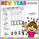 New Year Activity 2024 for Kindergarten and First Grade