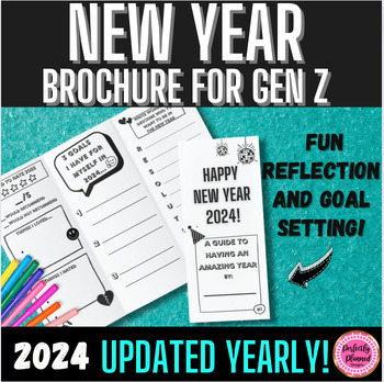 Preview of New Year Activity for Gen Z | Fun Goal Setting | Brochure | 2024 Resolutions