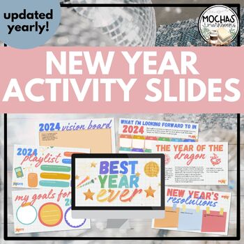 Preview of New Year 2024 Activity Interactive Slides for Middle and High School