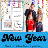 New Year Activity Special Education ESL Word Picture Match Winter