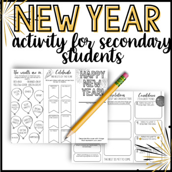 Preview of New Year Activity for Secondary Students | Reflection | Middle School | 2024