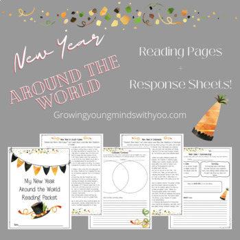 Preview of New Year Around the World Reading Passages and Response Sheets