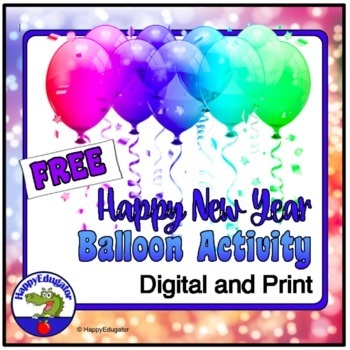 Preview of New Years Activity 2024 - Any Year FREE New Year Resolutions with Easel Activity