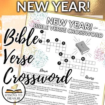 Preview of New Year Bible Verse Crossword, 2024, Christian, Religious