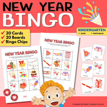 Preview of New Year Bingo Party Games | Holiday activity for family & friends