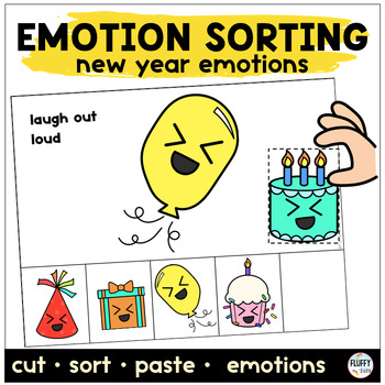 Preview of New Year Birthday Emotion Feelings Worksheet Activities Sort by Emotions