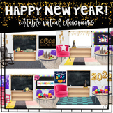 New Year Bitmoji Virtual Classroom Templates | New Years E