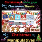 New Year Bitmoji virtual Classroom template  - Christmas V